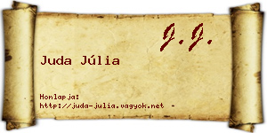 Juda Júlia névjegykártya